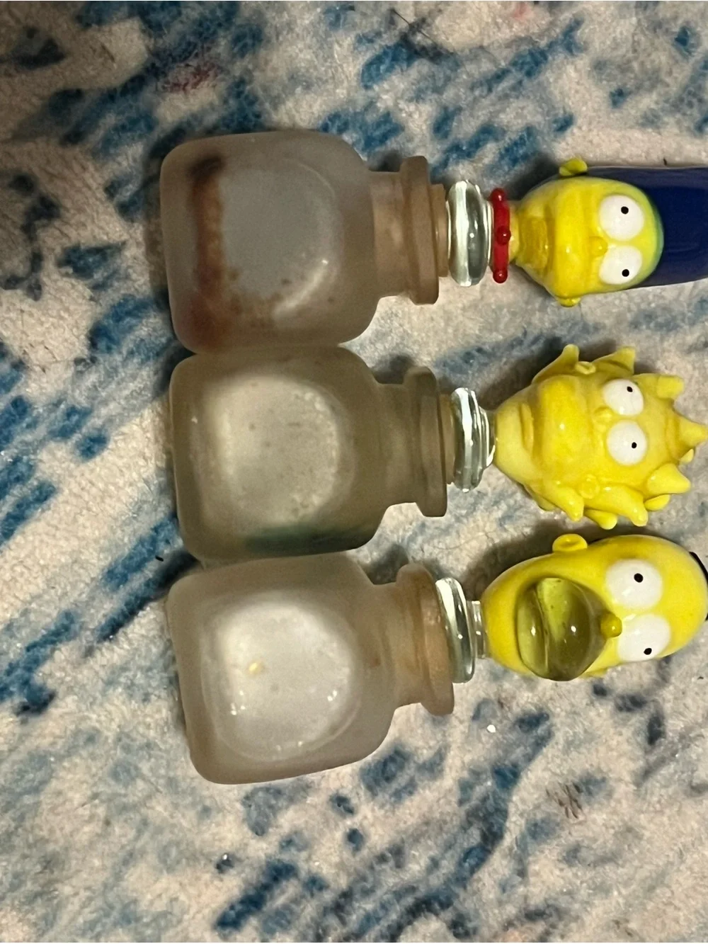 The Simpsons Kids Bath Oil Bottle Set - Yellow Character Stoppers